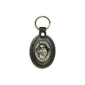  Firefighters Americas Heroes Large Leather & Pewter Key 