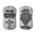 Shields of Strength Phil 413 Cross Inspirational Dog Tag Necklace
