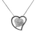  Sterling Silver Cubic Zirconia Heart Necklace