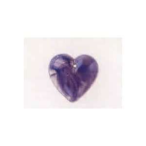 Glass Treasure   Med Quartz Heart Purple 