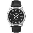 Timex T2N370 Mens Classic All Black Leather Strap Watch