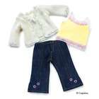  Dolls Cardigan Sweater, Top and Jeans Outfit Fits 18 American Girl