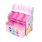 Disney Princess 3 Bin Organizer with Roll Out Toy Box in Pretty Pink