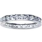   Size 8 Eternity Channel Set Cubic Zirconia Band 14k White Gold Ring