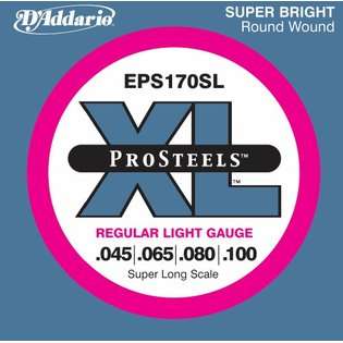 Addario EPS170SL ProSteel Bass Guitar Strings, Super Long Scale 