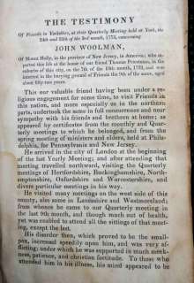 1837 antique JOHN WOOLMAN JOURNAL christian MOUNT HOLLY  