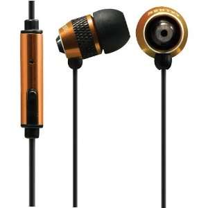   HM307 Metal Stereo Earbud Headset   Orange Cell Phones & Accessories