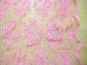 Stunning LIGHT PINK Floral LACE Tulle Fabric  