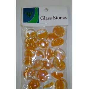  Orange Stripe Glass Beads 22 ea Toys & Games