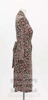   Von Furstenberg Green, Black & Pink Cube Print Wrap Dress Size 6 NEW