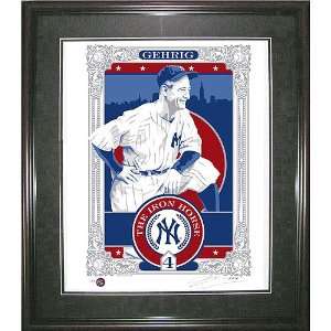  New York Yankees Lou Gehrig Framed Limited Edition Screen 