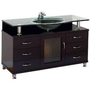 Accara 55 Bathroom Vanity   Espresso with Clear Glass 
