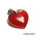 charm silver red jade heart shaped pendant and necklace