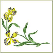 Iris Blossoms machine embroidery designs 5x7 hoops  