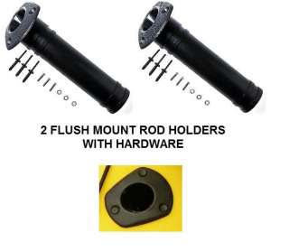 Sealed Angled Flush Mount Rod Holders for Kayaks and hardware and 