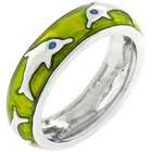 SHOPZEUS Green Apple Dolphin Ring (size 10)