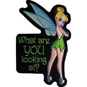 Disney Character   Tinkerbell What You Looking At  Embroidered Iron On 