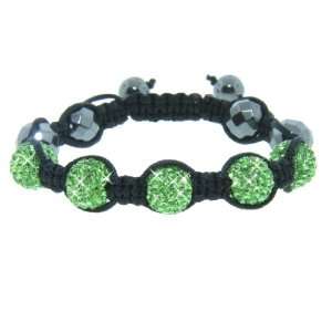   Haute Hematite and Peridot Green Crystal Macrame Bracelet Jewelry