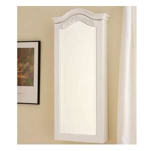    Antique White Legacy Wall Mount Jewelry Mirror