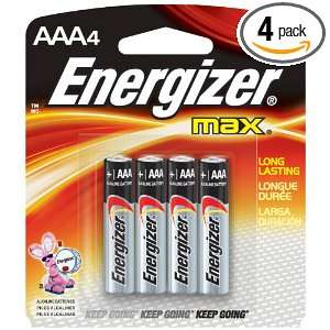 Pack Energizer E92BP 4 AAA Alkaline Batteries 4 Batteries per 