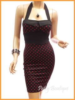 Cute Black with Polka Dots Halter Party Dress  
