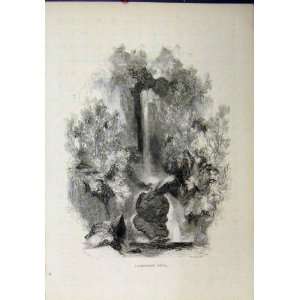  View Dungeon Ghyll Waterfall Cliffs Victorian Print