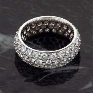 14 CT 14KW MOISSANITE 3 ROW PAVE ETERNITY RING  