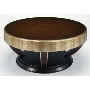  Round Wooden Coffee Table w/ Glass