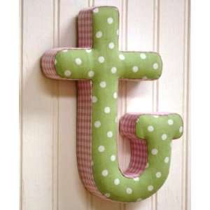  Pink and Green Fabric Wall Letter   t Baby
