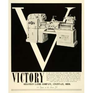  Sebastian Lathe Co Cincinnati OH Victory V Machinery Vintage Machine 