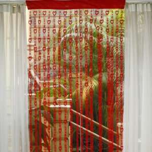 LOVE Heart Tassel String Door Curtain Window Room Divider   Red 
