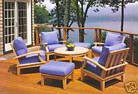   Wood 7 pc Sofa Lounge Chair Ottoman Set Outdoor Garden Patio  