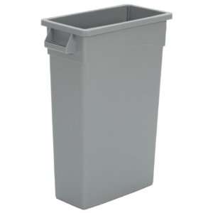 Continental H8322GY Plastic 23 Gallon Wall Hugger Waste Receptacle 