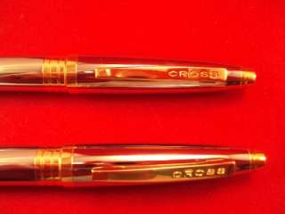 Chrome and Gold Tone Cross Pen Pencil Set Bradbury  