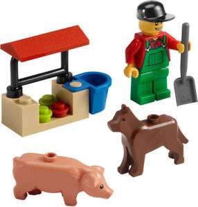 LEGO 7566 Farm Farmer Town City Minifigure Dog Pig Animals Crops NEW 