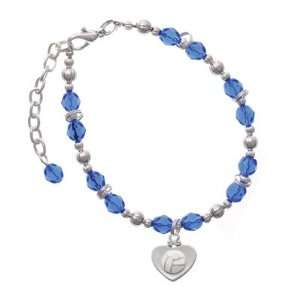   in Heart Blue Czech Glass Beaded Charm Bracelet [Jewelry]: Jewelry