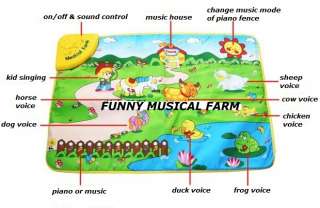   Animal Voice Singing Piano Farm baby Travel Gym Play Playing Yard Mat