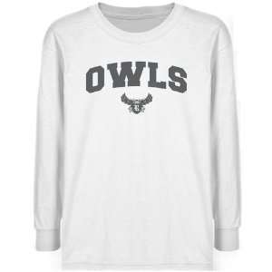  Rice Owls Youth White Logo Arch T shirt