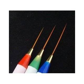 Set of 3 Sable Nail Art Brushes Pen, Detailer Liner and Striper