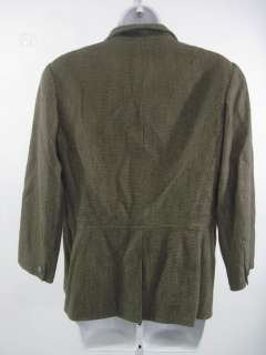 CARLISLE Olive Green Cotton Knit Blazer Jacket Sz 6  