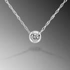   me bezel set round diamond solitaire pendant in 14k white gold with