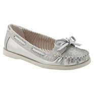 Bongo Girls Leticia Glitter Boat Shoe   Silver at 