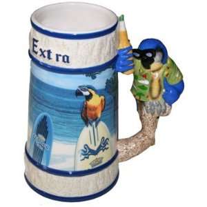  Corona Extra Blue Parrot Ceramic Beer Stein: Toys & Games
