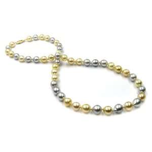  Multicolor Akoya Necklace 7 8MM. with 14K Yellow Gold Clasp Jewelry