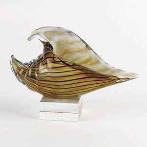  Earthtone Conch Coastal Crystal Seashell Sculpture
