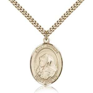  Gold Filled St. Saint Bruno Medal Pendant 1 x 3/4 Inches 