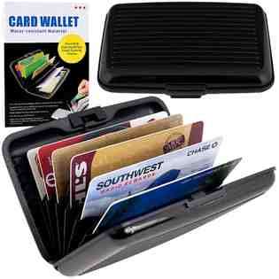 Unknown Aluminum Credit Card Wallet   RFID Blocking Case   Black at 