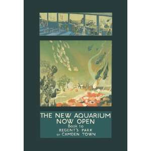   New Aquarium Now Open 12X18 Art Paper with Black Frame