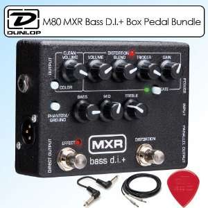  Dunlop M80 MXR Bass D.I.+ Box Pedal Bundle With Cables 