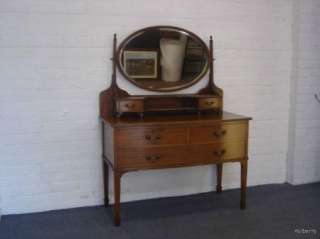 Stunning Edwardian Mahognay Bow Front Dressing Table / Vanity  